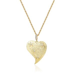 Celeste Starre Twinkle Heart Necklace | 18k Gold Plated | NWT + Box